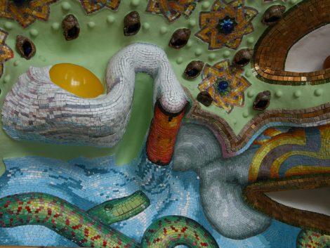 Schwan, Wasserschlange - Mosaik Kunst Innendesign - Roland Rafael Repczuk