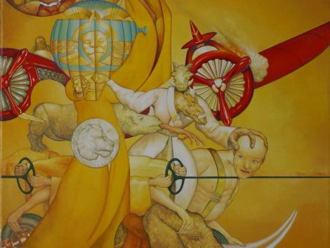 Ölgemälde Surrealismus. Gemälde Titel "Heliotrop" - Öl auf Leinwand - Kunst von Roland Rafael Repczuk. Erhältlich als limitierter Fine Art Print / Leinwanddruck. Einzigartiger Kunstdruck.