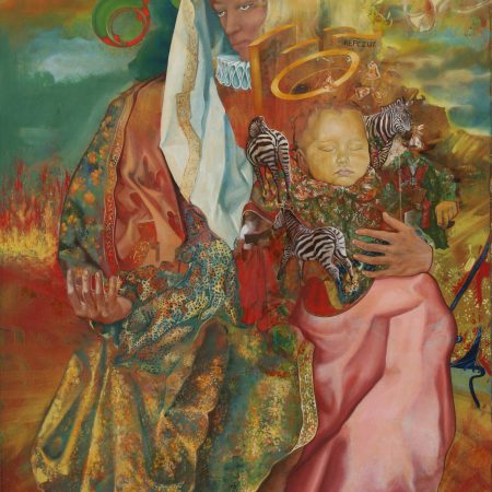 Ölgemälde Surrealismus. Gemälde Titel "Donna Indra" - Öl auf Leinwand - Kunst von Roland Rafael Repczuk