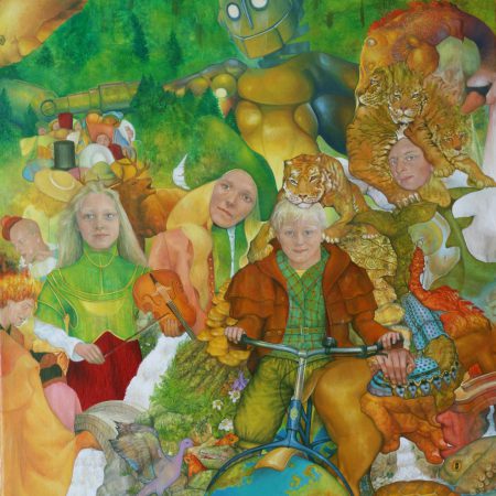 Ölgemälde Surrealismus. Gemälde Titel "Das goldene Sommerfest" - Öl auf Leinwand - Kunst von Roland Rafael Repczuk