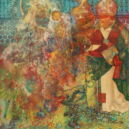 Ölgemälde Surrealismus. Gemälde Titel "Die Taufe" - Öl auf Leinwand - Kunst von Roland Rafael Repczuk