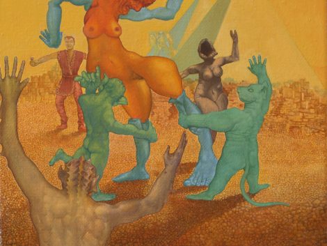 Ölgemälde Surrealismus, Gemälde Titel "Wüstenfieber" - Öl auf Leinwand - Roland Rafael Repczuk
