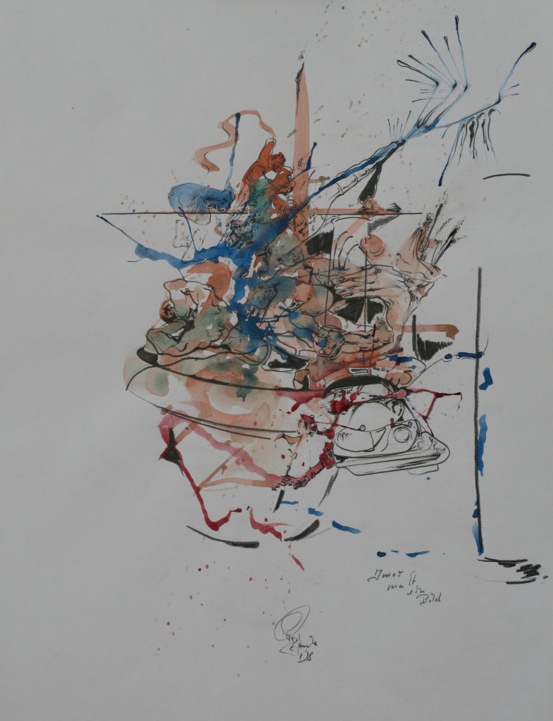 Remi malt ein Bild - Aquarell-Bleistift - Roland Rafael Repczuk